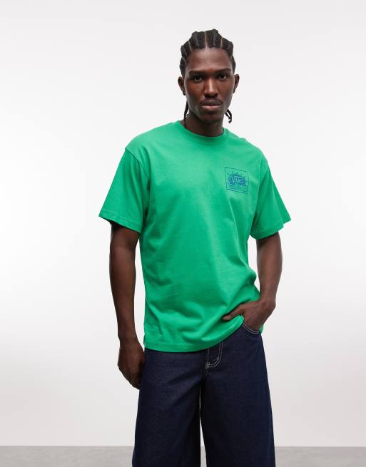 Vans - Bright Day - T-shirt met print op de voor- en achterkant in groen, 2 van 5