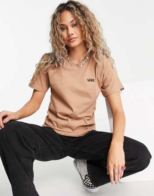 Vans - Brun T-shirt med logoprint i venstre side af brystet 