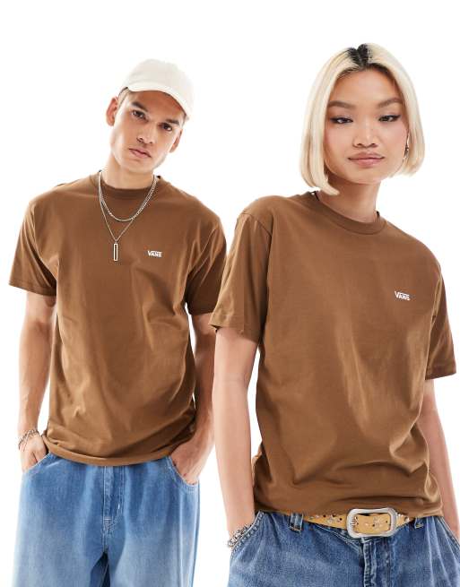 Vans - Brun T-shirt med logoprint i venstre side af brystet