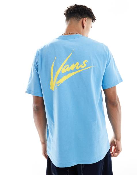 Vans - Brush - Maglia ampia a maniche corte blu heritage con scritta - view 1