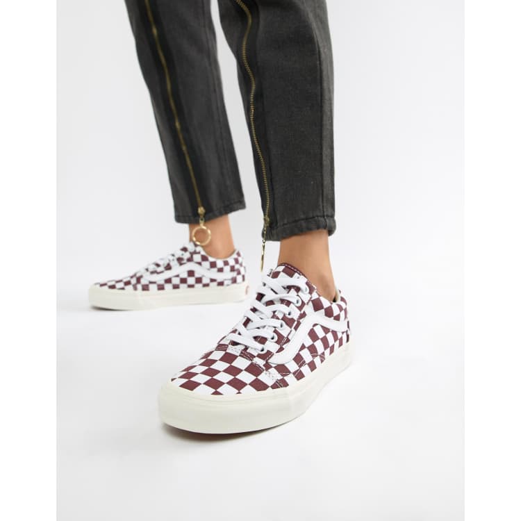 Vans cheap burgundy checkered