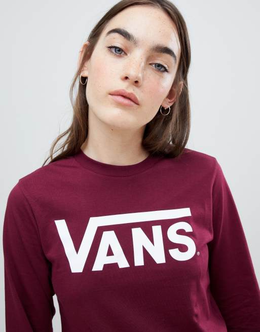 Vans burgundy long store sleeve t shirt