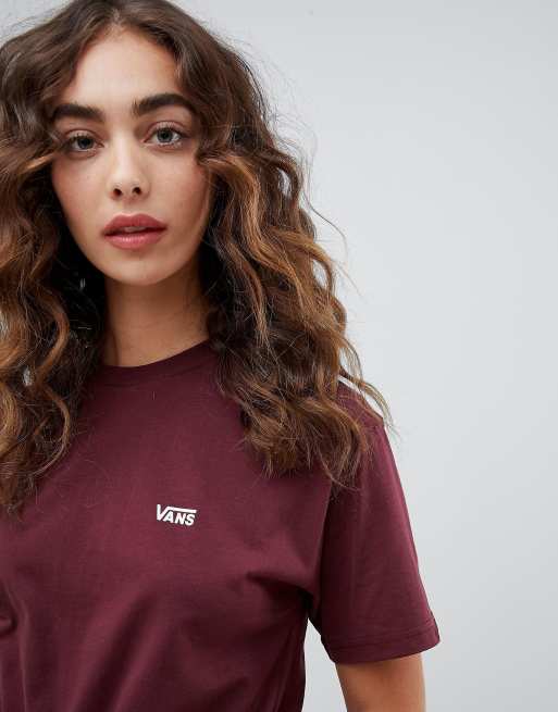 Vans t shirt burgundy sale