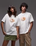[Vans] Vans caked central graphic print t-shirt in off white S Off white