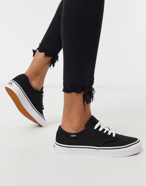 Vans Camden stripe canvas sneakers in black & white ASOS