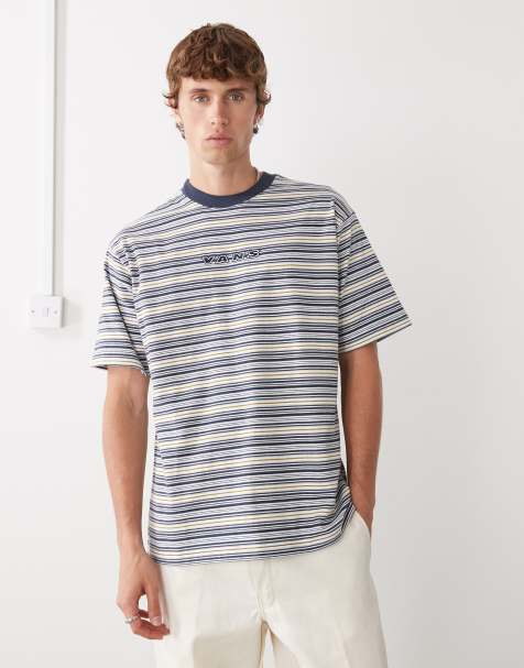 Vans – Cameron – Gestreiftes T-Shirt aus Strickstoff in Marshmallow - view 1