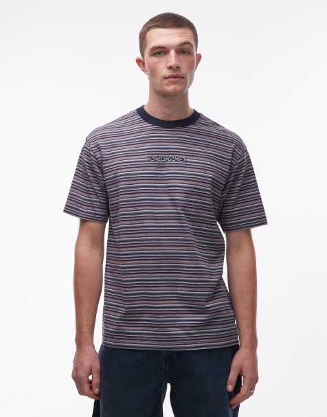 Vans – Cameron – Niebieski T-shirt z krótkimi rękawami w paski - view 1