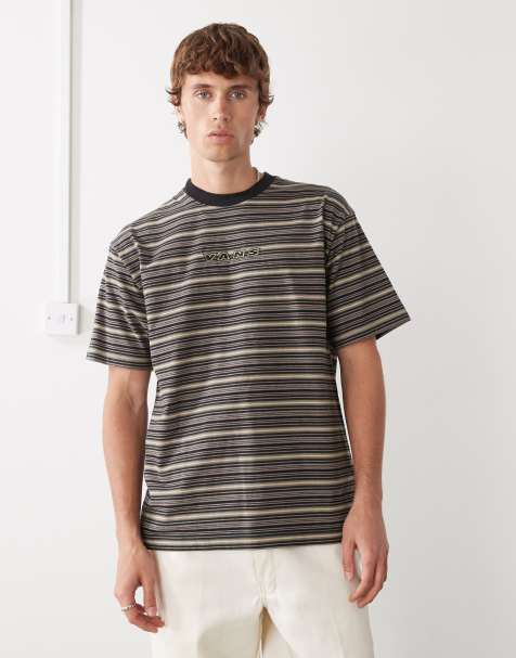 Vans – Cameron – Strick-T-Shirt mit Streifen in Walnussbraun - view 1