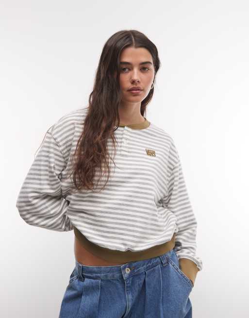 Vans - camisa tipo pullover Molly con cuello panadero en blanco