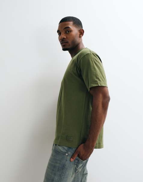 Vans - camiseta de manga corta de corte holgado en verde oscuro - view 1