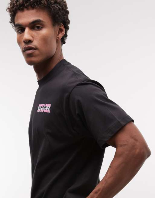 Vans - Camiseta negra extragrande con estampado en la espalda Barb Plate, 4 de 5