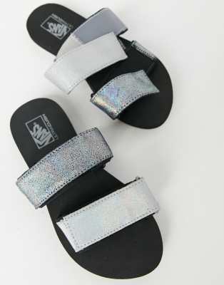 vans iridescent slides