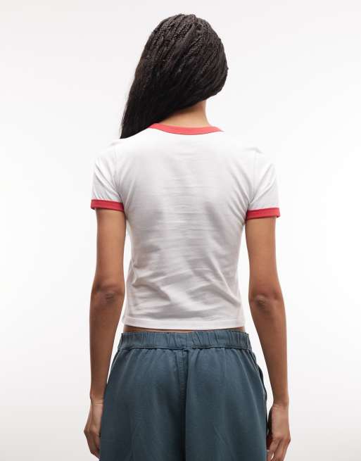 Vans Center chest ringer tee in white, 4 of 4