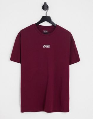 Vans Center drop t-shirt in burgundy