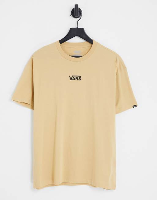 Vans – Center Drop – T-Shirt in Taupe mit mittigem Logo 