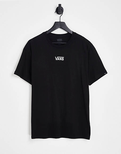 Vans - Center Drop - T-shirt met logo in het midden in zwart 