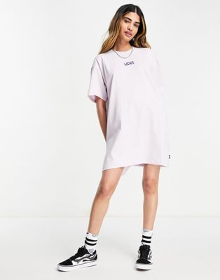 Vans center logo t-shirt dress in lilac