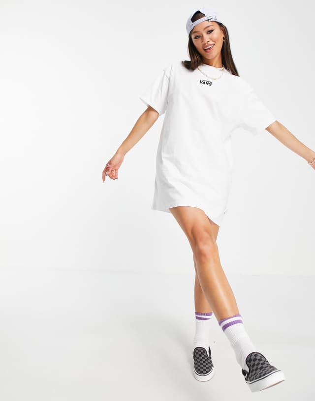 Vans Center V T-shirt dress in white