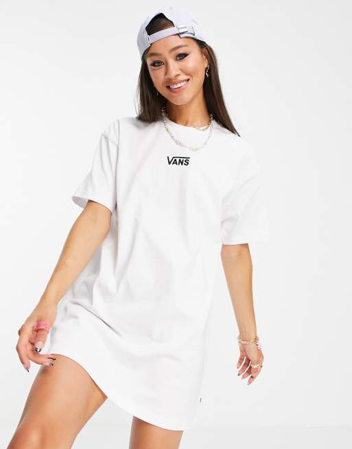 Vans Center V T-shirt dress in white | ASOS