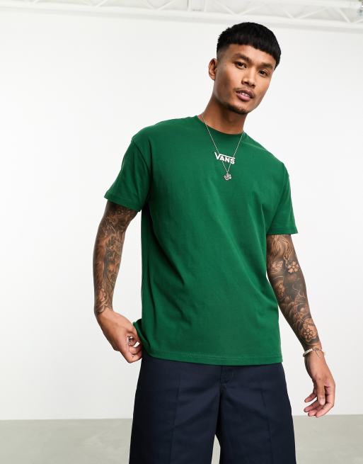 Vans central logo oversize t-shirt in green | ASOS