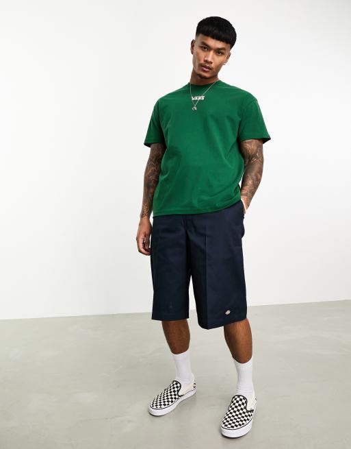 Vans central logo oversize t-shirt in green | ASOS