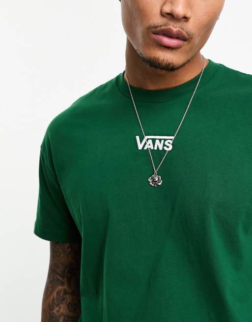 Vans central logo oversize t-shirt in green | ASOS