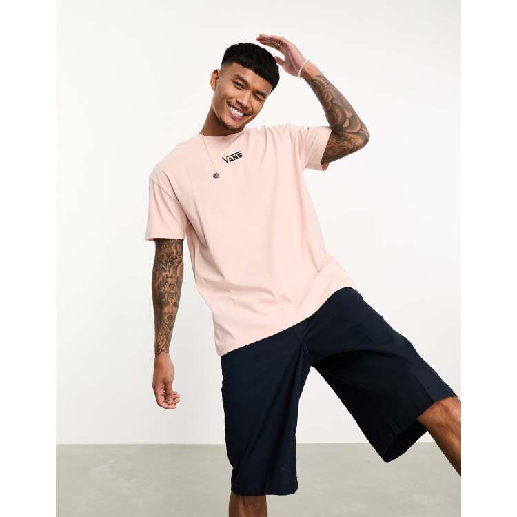 Vans central logo oversized t shirt in pink