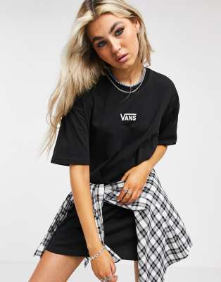 Vans centre Flying V logo tee dress-Black