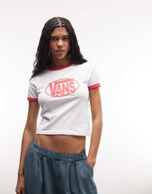 Vans - Centre - T-shirt à bords contrastants et logo au centre - Blanc, 3 de 4