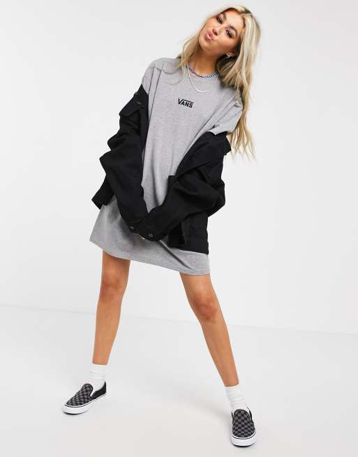 Vans Centre Vee T-shirt dress in grey ASOS