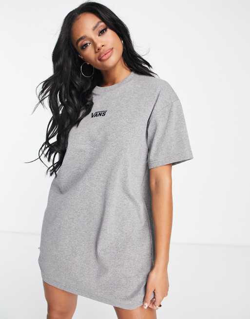 Vans – Centre Vee Grau – ASOS T-Shirt-Kleid in 