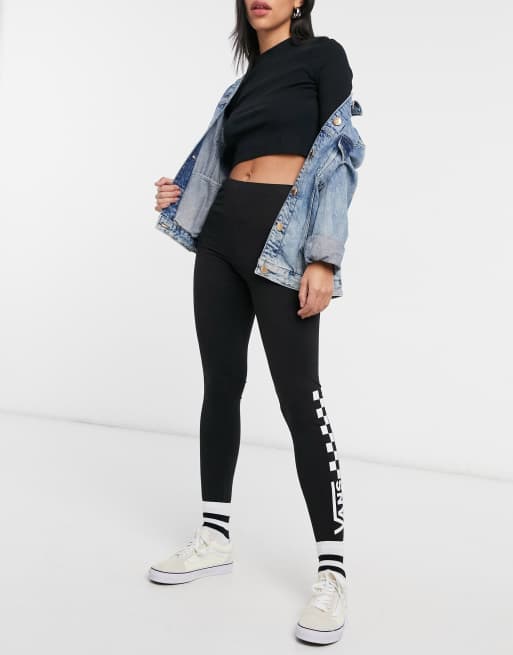 Vans GR CHALKBOARD - Leggings - Trousers - black/white/mottled