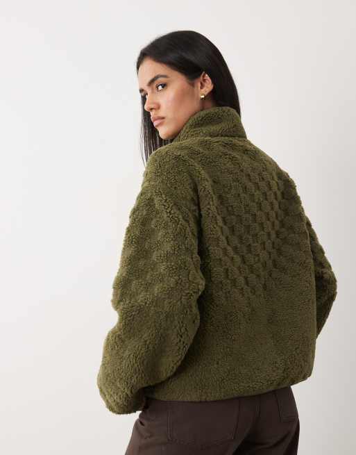 Vans - chaqueta de pelo alto en verde medio, 4 de 4