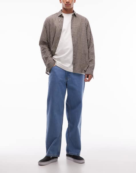 Vans - Check-5 - Baggy denim jeans in blauw met wassing - view 1