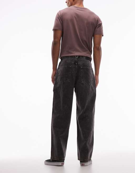 Vans check-5 baggy denim jeans in washed black, 2 of 5