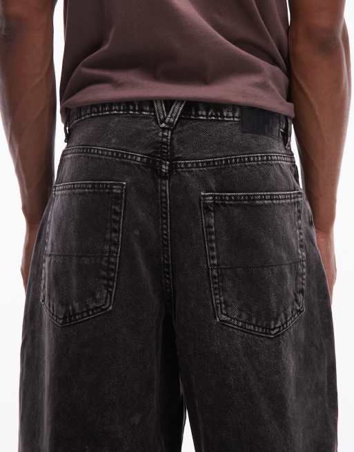 Vans check-5 baggy denim jeans in washed black, 4 of 5