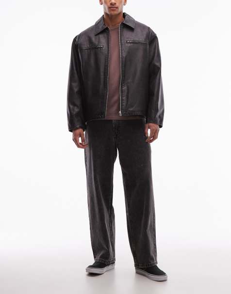 Vans - Check-5 - Forvaskede sorte baggy denimjeans - view 1