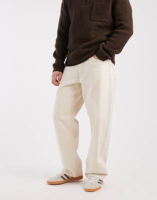 Vans Check-5 loose denim pant pants light beige in natural seed-Neutral