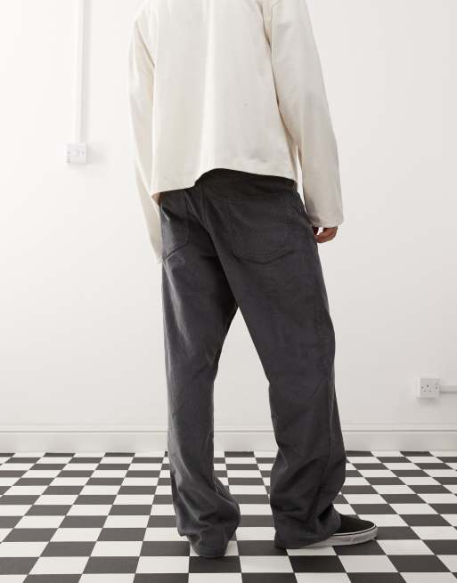 Vans check-5 loose fit corduroy chino trousers in dark grey