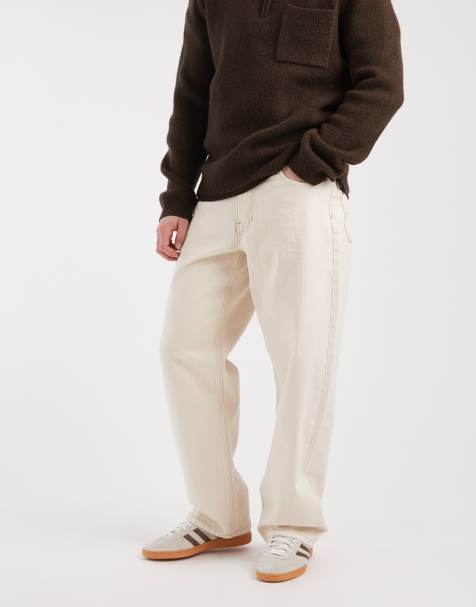 Vans - Check- -5 Losse denim broek in lichtbeige - view 1