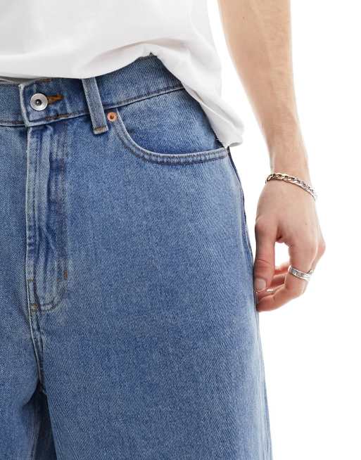 Vans – Check-5 – Mellanblå, baggy jeansshorts, 3 av 5