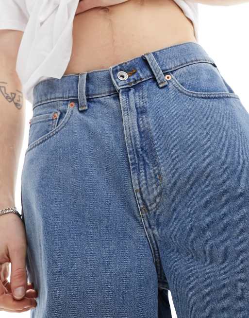 Vans – Check-5 – Mellanblå, baggy jeansshorts, 5 av 5