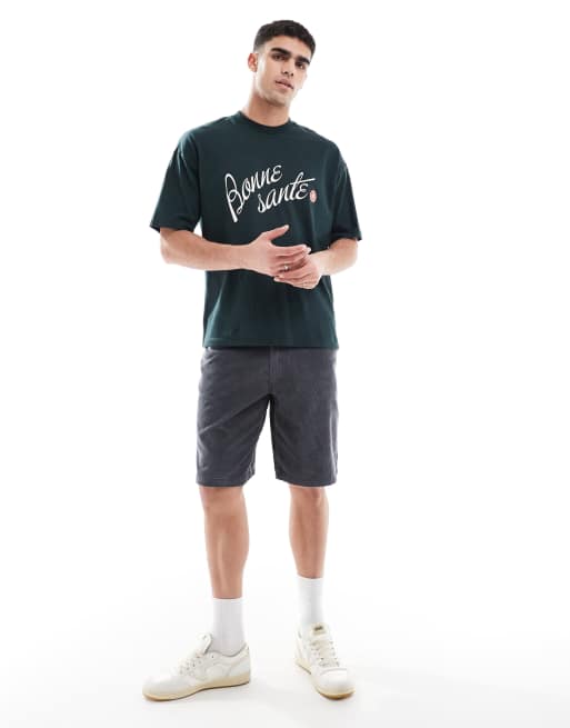 Vans - Check-5 - Pantaloncini ampi in velluto a coste color asfalto