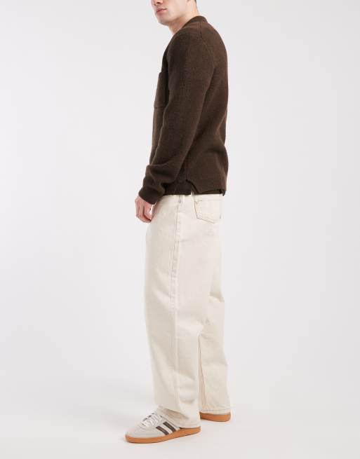 Vans - Check-5 - Pantaloni ampi in denim beige chiaro color semi naturale, 3 di 5