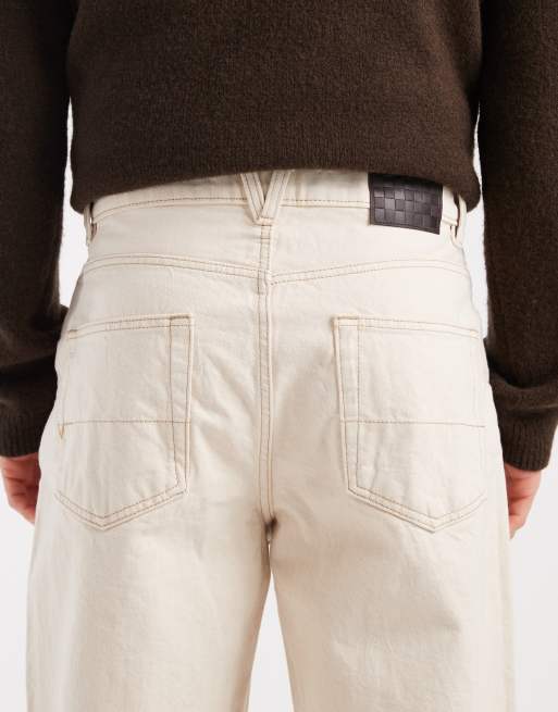 Vans - Check-5 - Pantaloni ampi in denim beige chiaro color semi naturale, 4 di 5