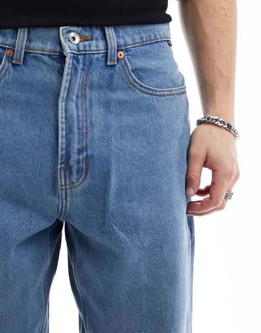Vans - Check-5 - Ruimvallende denim jeans in middenblauwe wassing, 4 van 5