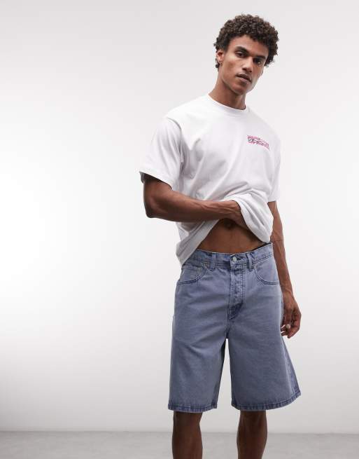 Vans – Check-5 – Weite, bedruckte Jeansshorts in Hellblau, 3 von 5