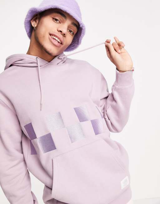 Vans pink hot sale checkered hoodie