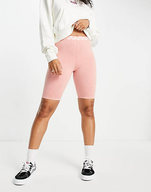 Vans Checked Out legging shorts co-ord in coral
