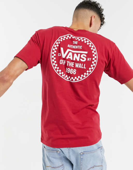 Red vans off hot sale the wall shirt